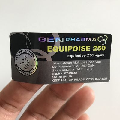 برچسب ویال استروئیدی 25x60 میلی متر برچسب ضد جعلی نقره ای هولوگرافی
