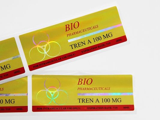ISO Gold Foil Printing 10ml Vial Labels Sthesive Sticky Sticky for Trenbolone Acetate