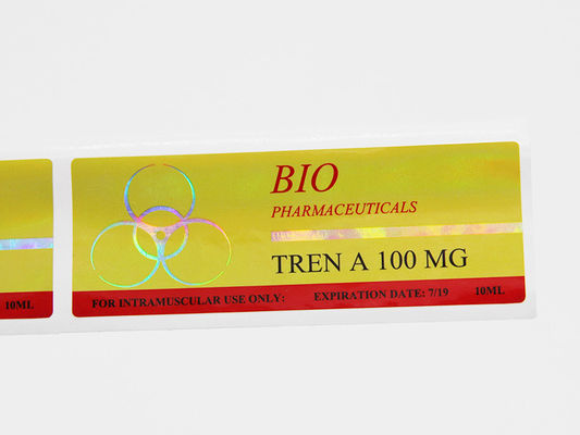 ISO Gold Foil Printing 10ml Vial Labels Sthesive Sticky Sticky for Trenbolone Acetate